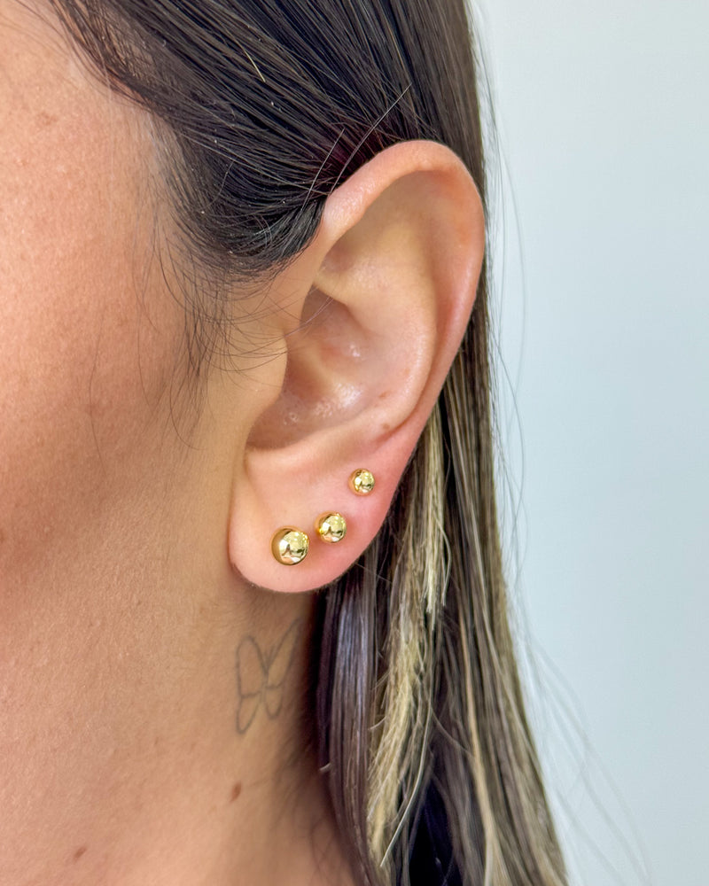 Trio de Brincos Bolinhas - Semijoia Folheada a Ouro 18k