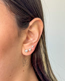 Trio de Brincos de Bolinhas - Semijoia Folheada em Prata