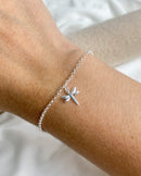 Pulseira Libélula - Semijoia Banhado a Prata