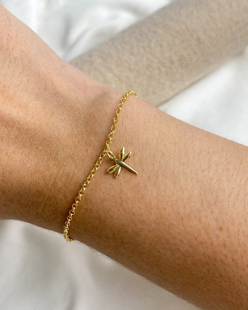 Pulseira Libélula - Semijoia Banhado em Ouro 18k