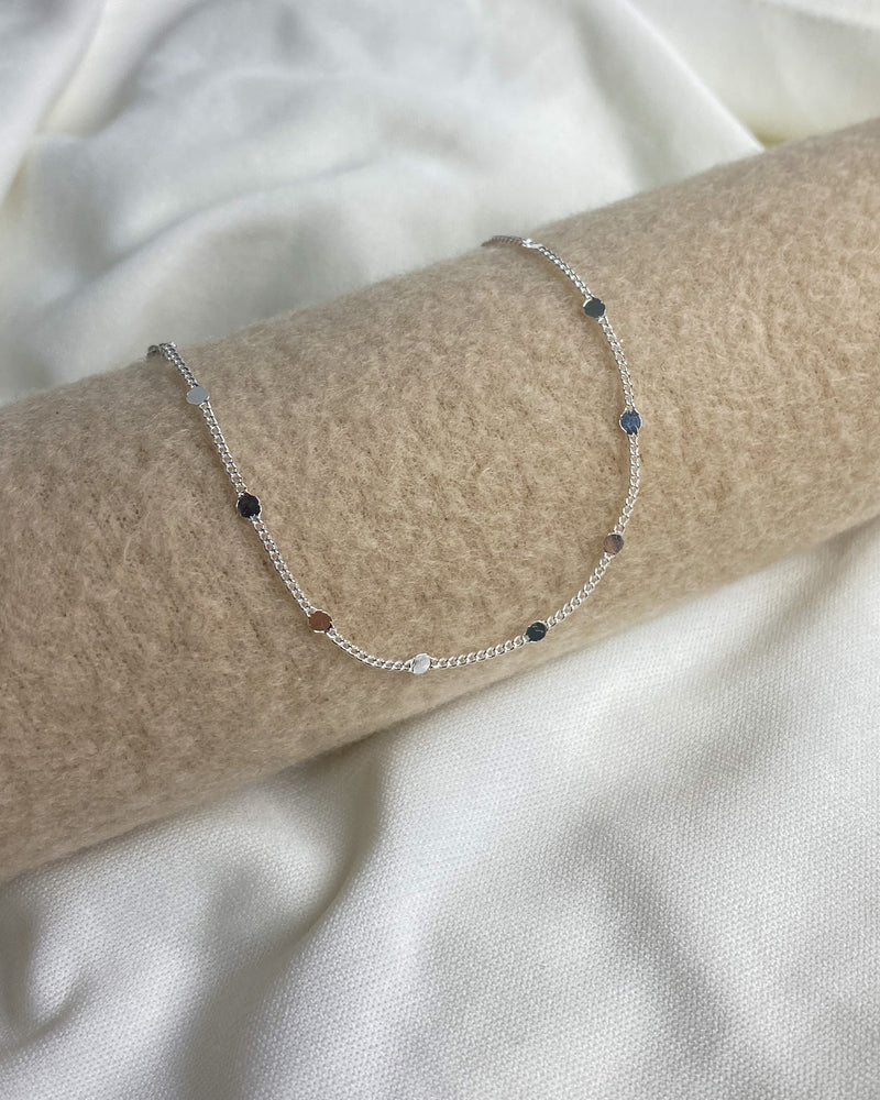 Pulseira Círculos Amassados - Semijoia Banhado a Prata