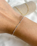 Pulseira Círculos Amassados - Semijoia Banhado a Prata