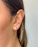 Trio de Brincos Ponto de Luz - Semijoia Folheada em Prata