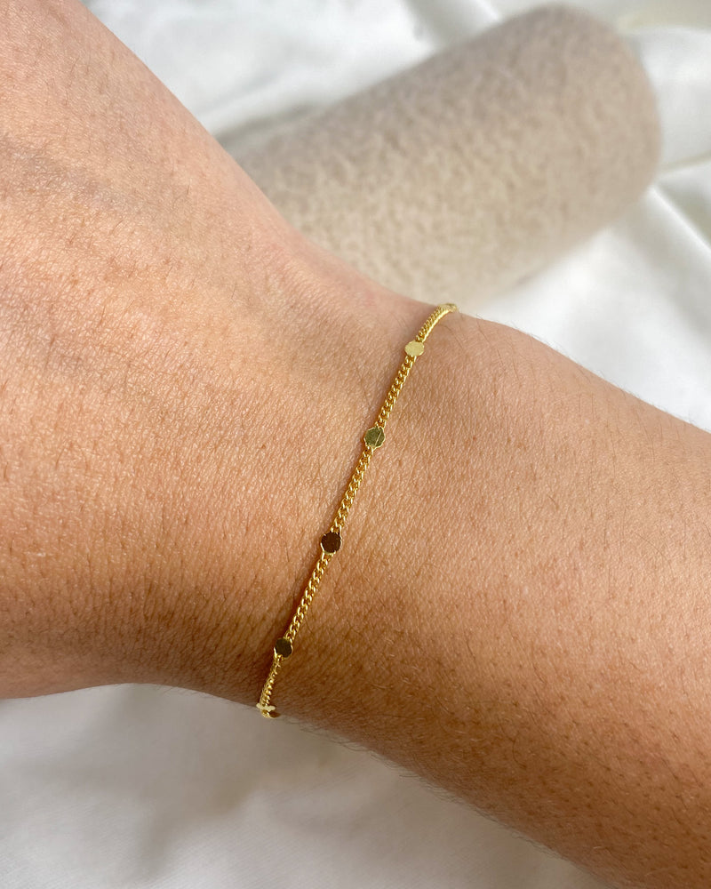 Pulseira Círculos Amassados - Semijoia Banhado em Ouro 18k