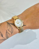 Relógio Feminino Pulseira Aura Dourado 25mm