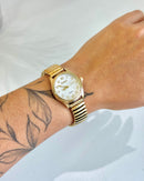 Relógio Feminino Pulseira Aura Dourado 25mm