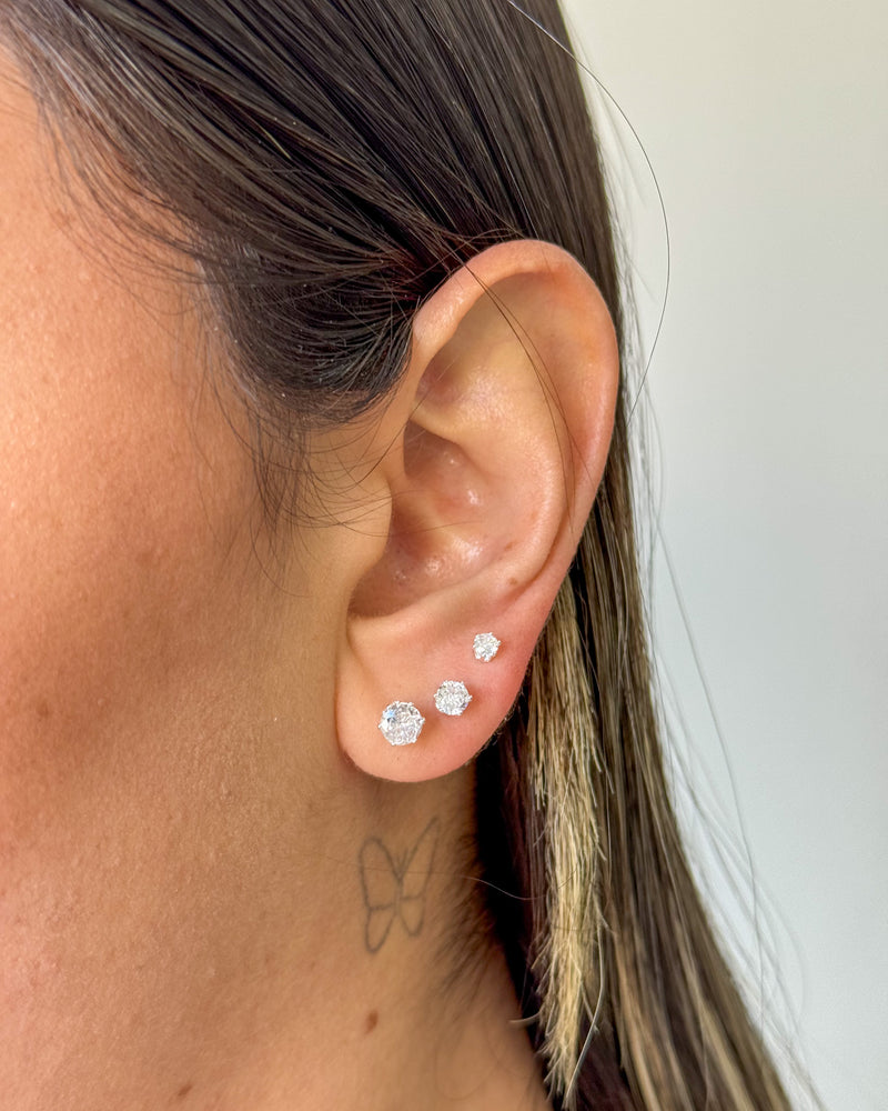 Trio de Brincos Ponto de Luz - Semijoia Folheada em Prata