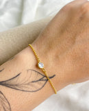 Pulseira Ponto de Luz Zircônia - Semijoia Banhado em Ouro 18k