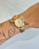 Relógio Feminino Pulseira Aura Dourado 25mm