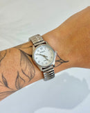 Relógio Feminino Pulseira Aura Prata 25mm