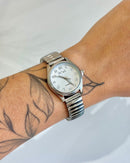 Relógio Feminino Pulseira Aura Prata 25mm