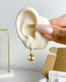 Argolinha com Pingente Moeda Riscada - Semijoia Banhado em Ouro 18k