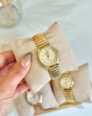 Relógio Feminino Pulseira Aura Dourado 25mm