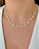 Colar Choker Margaridas - Semijoia Folheada a Prata
