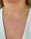 Colar Choker Margaridas - Semijoia Folheada a Ouro