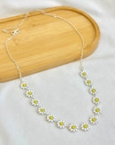 Colar Choker Margaridas G - Semijoia Folheada a Prata