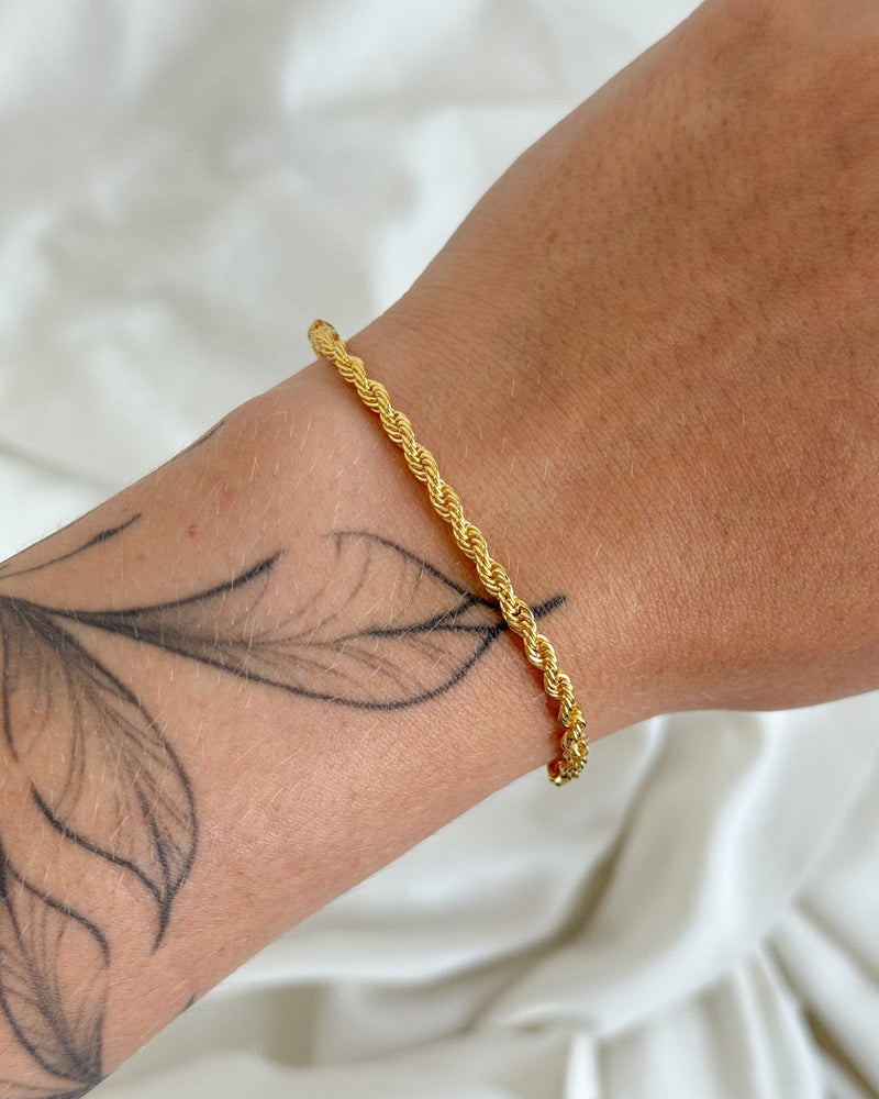 Pulseira Fio Baiano Trançada - Semijoia Folheada a Ouro 18k