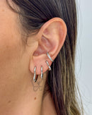 Trio de Argolas Coração Liso - Semijoia Folheada a Prata