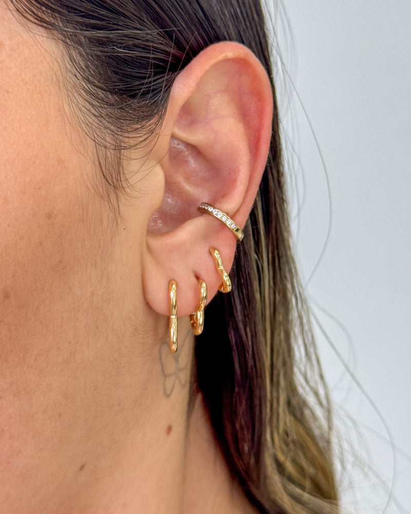 Trio de Argolas Coração Liso - Semijoia Folheada a Ouro 18k