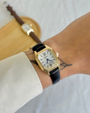 Relógio Feminino Boho Couro Dourado