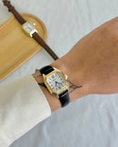 Relógio Feminino Boho Couro Dourado