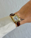 Relógio Feminino Boho Couro Dourado