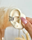 Piercing Fake Medusa Cravejado - Semijoia Folheada a Prata