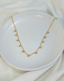 Colar Choker Pingentes Zircônia Pendurados - Semijoia Folheada a Ouro 18k