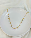 Colar Choker Pingentes Zircônia Pendurados - Semijoia Folheada a Ouro 18k