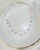 Colar Choker Pingentes Zircônia Pendurados - Semijoia Folheada a Prata