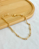 Pulseira Elos com Zircônias - Semijoia Folheada a Ouro