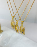 Colar Cravejado Nossa Senhora Dourado - Áurea Acessórios