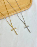 Colar Crucifixo Cravejado - Semijoia Aço Inox Ouro