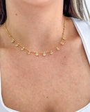 Colar Choker Corações com Zircônia - Semijoia Folheada a Ouro 18k