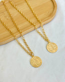 Colar Medalha São Bento - Semijoia Folheada a Ouro 18k