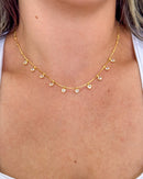 Colar Choker Corações com Zircônia - Semijoia Folheada a Ouro 18k
