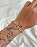 Pulseira Zircônia Corações - Semijoia Folheada a Ouro 18k