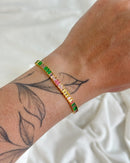 Pulseira Zircônia Baguete Colorida - Semijoia Folheada a Ouro 18k