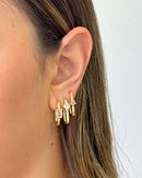 Trio de Argolas Quadradas Party  - Semijoia Folheada a Ouro 18k