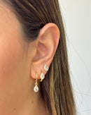 Trio de Argolas Gotas Zircônia  - Semijoia Folheada a Ouro 18k