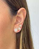 Trio de Brincos Esfera Cravejada  - Semijoia Folheada a Ouro 18k