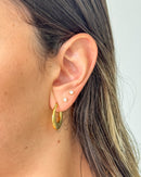 Argola Texturizada - Aço Inoxidável Ouro 18k