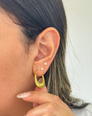 Argola Alongada - Aço Inoxidável Ouro 18k