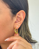 Argola Alongada - Aço Inoxidável Ouro 18k