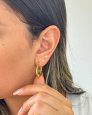 Argola Alongada - Aço Inoxidável Ouro 18k