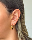 Argola Alongada - Aço Inoxidável Ouro 18k