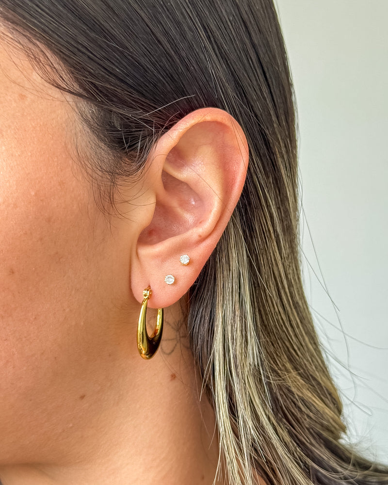 Argola Alongada - Aço Inoxidável Ouro 18k