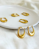 Argola Alongada - Aço Inoxidável Ouro 18k