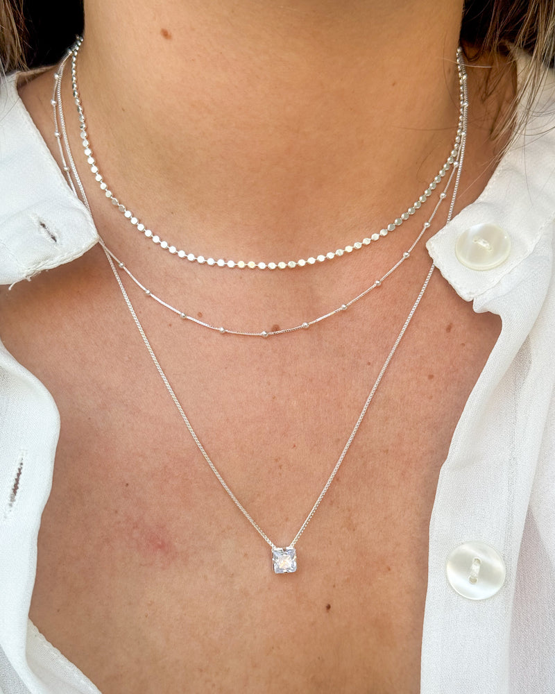 Conjunto de Colares Minimalista - Semijoia Folheada a Prata