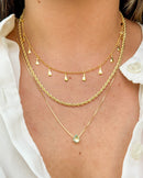 Conjunto de Colares Gota Aqua - Semijoia Banhado a Ouro 18k